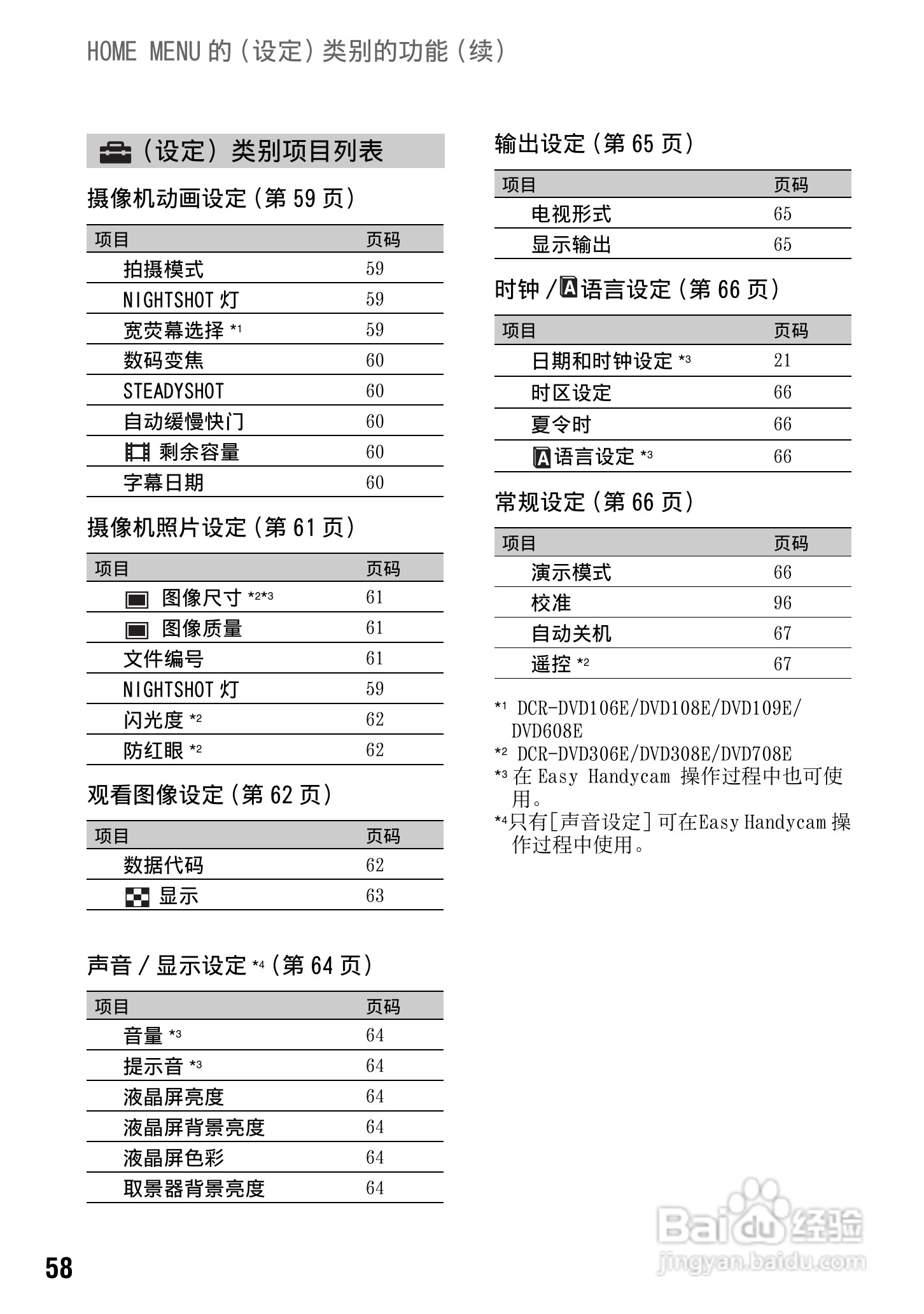 索尼DCR-DVD308E数码摄像机使用说明书:[6]