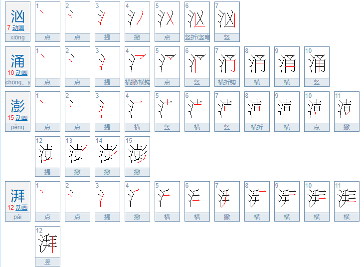 汹涌澎湃是怎么写的