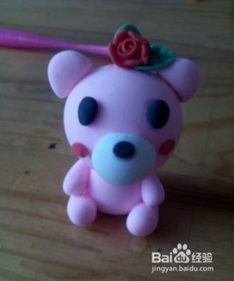 超轻黏土 小熊 玫瑰花 教程