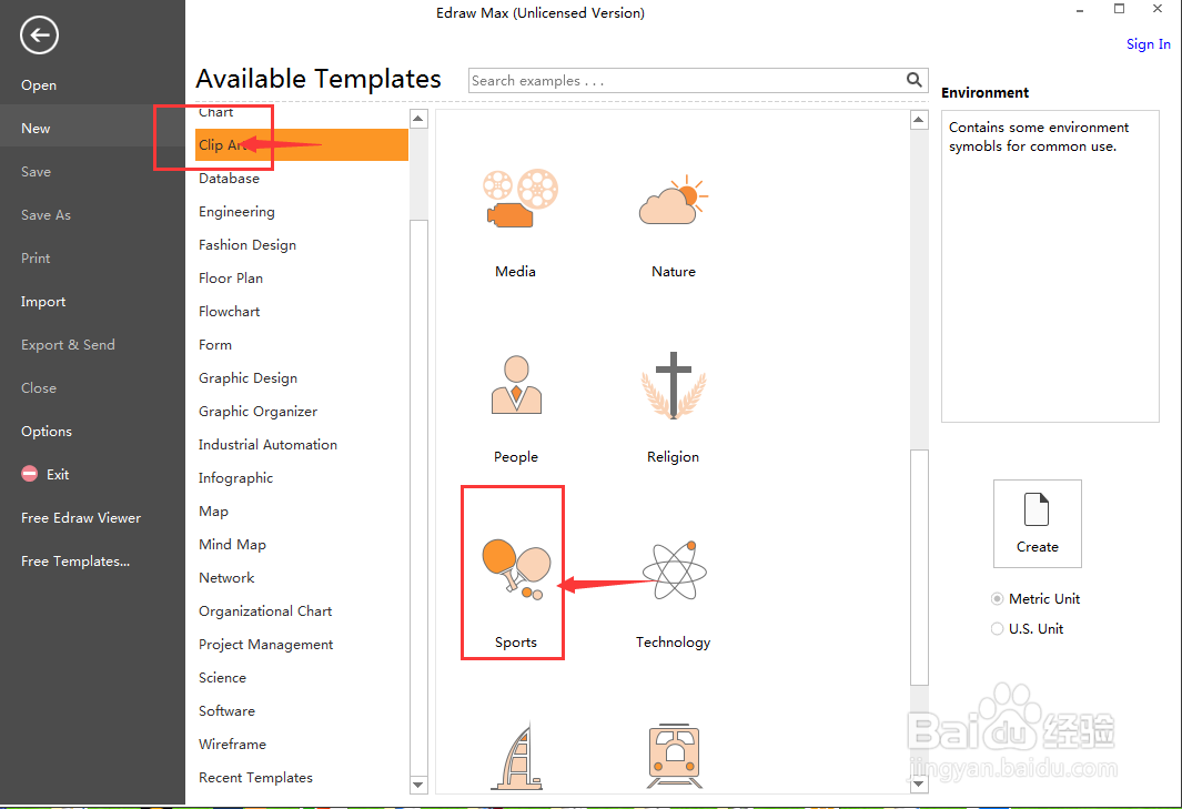 在Edraw Max中创建羽毛球拍的方法