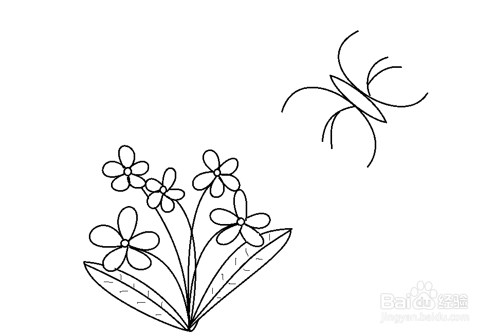 蝴蝶和花朵怎么画