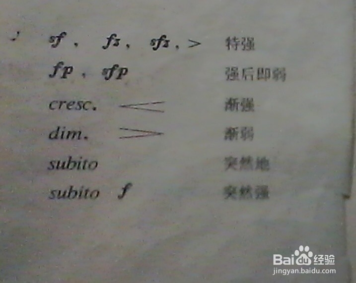 五线谱的一些基本术语