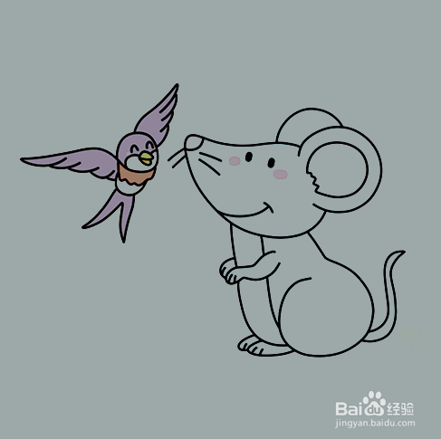 如何手工画友好的老鼠简笔画?