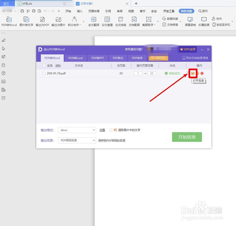 WPS文字如何将PDF转换为WORD
