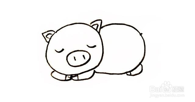 猪简笔画睡觉图片