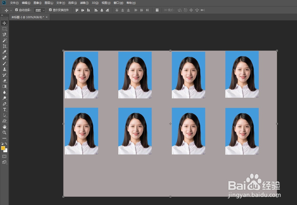 如何用PS给证件照排版