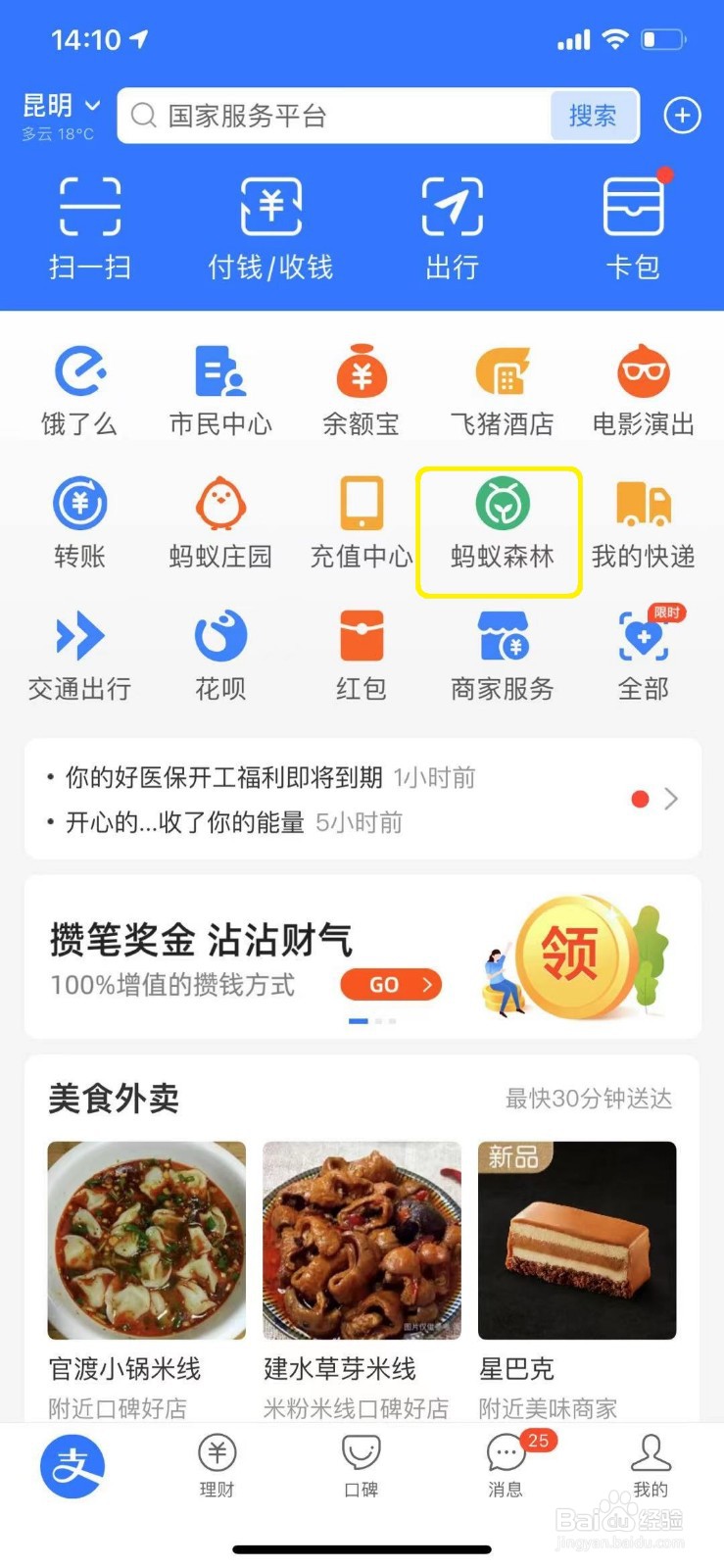 支付宝怎么查看蚂蚁森林中的个人碳足迹