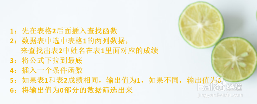 如何自动比对excel两个表格中的数据并找出差异