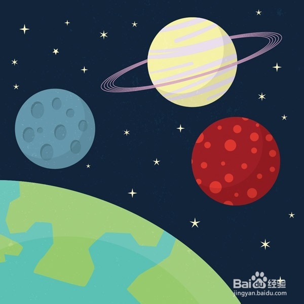 初级插画教程：卡通风格的空间场景(下)