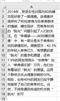 Excel:如何把一列的文本内容快速合并到一行