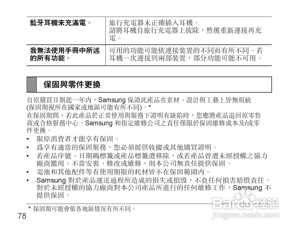 三星HS3000蓝牙耳机使用说明书:[8]