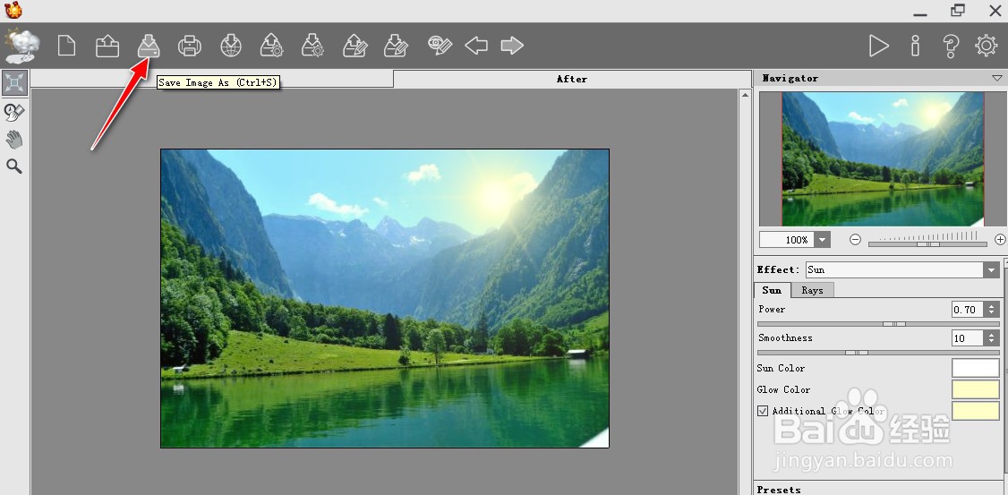 如何使用NatureArt软件给图片添加太阳特效