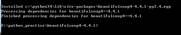 Python3.4-安装beautifulsoup4 4.4.1