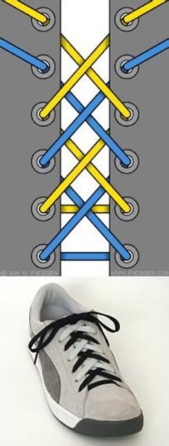 板鞋系鞋带方法图解