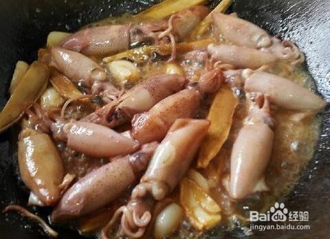 鱼香菜爆炒鱿鱼仔