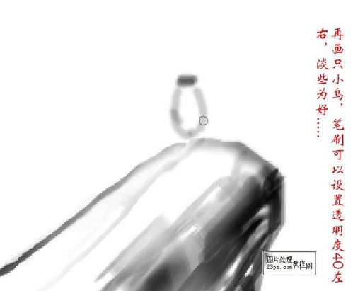 PS鼠绘非常简单的水墨花鸟画