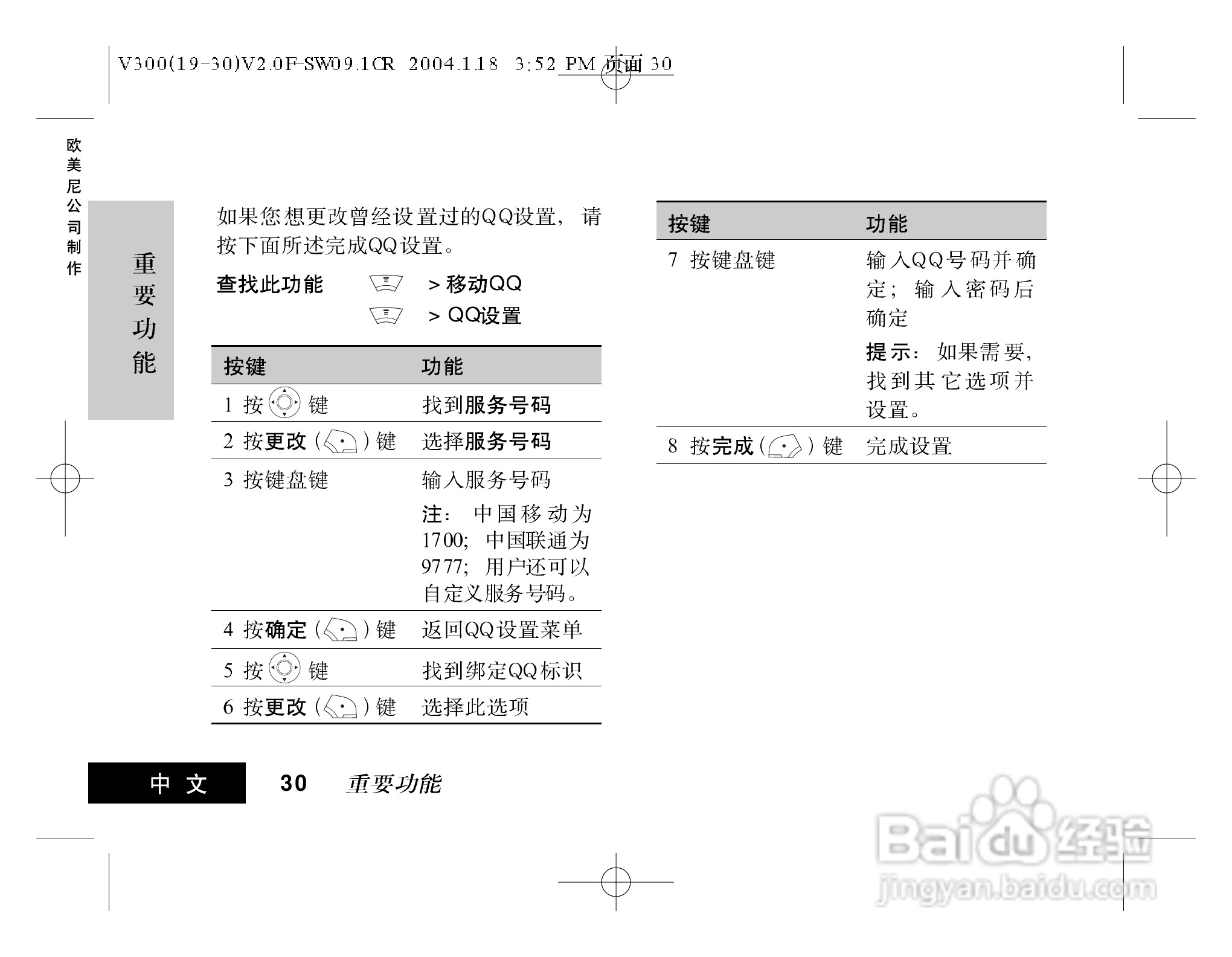 摩托罗拉V300手机使用说明书:[4]