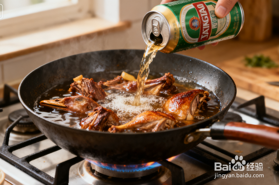 啤酒鸭的家常教程：鸭肉酥烂，酒香浓郁，无腥味