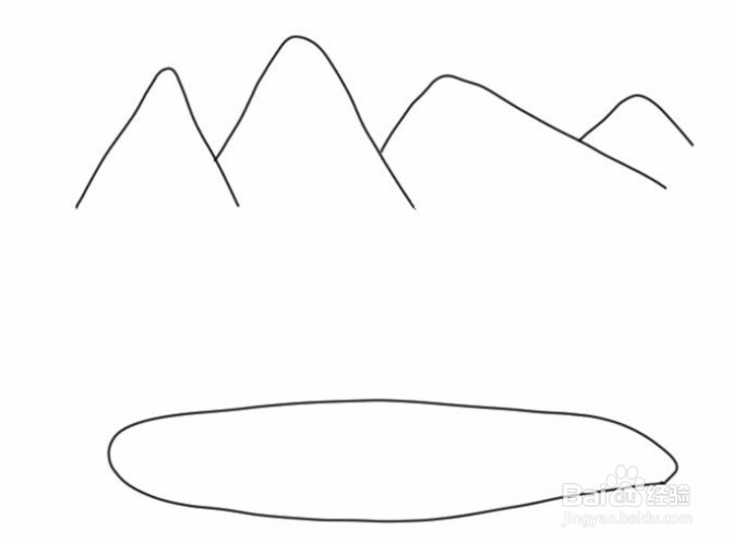 巍巍的山脉简笔画