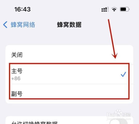 苹果13怎么设置哪个卡上网？