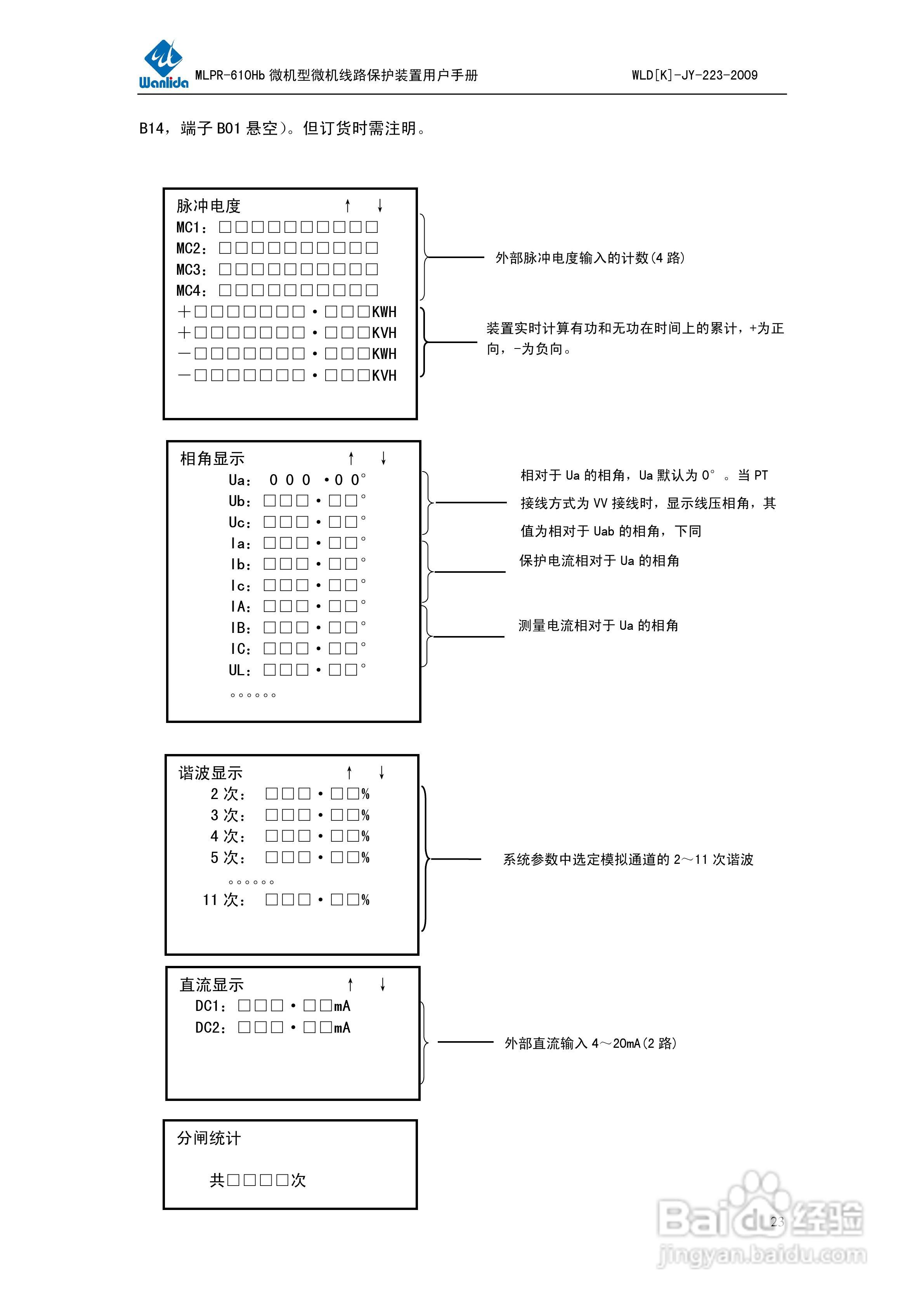 MLPR-610Hb微机型线路保护测控装置用户手册:[3]