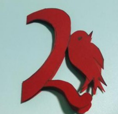 心形喜鹊剪纸的制作