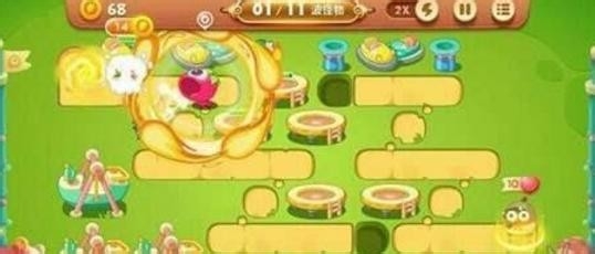 保卫萝卜3游乐场第46关金萝卜攻略