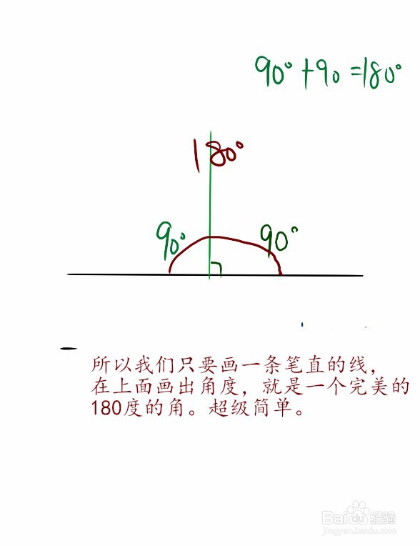 180°角怎么画出来图片