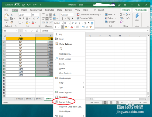 如何使用excel 英文版 给金额添加小数点和单位 百度经验