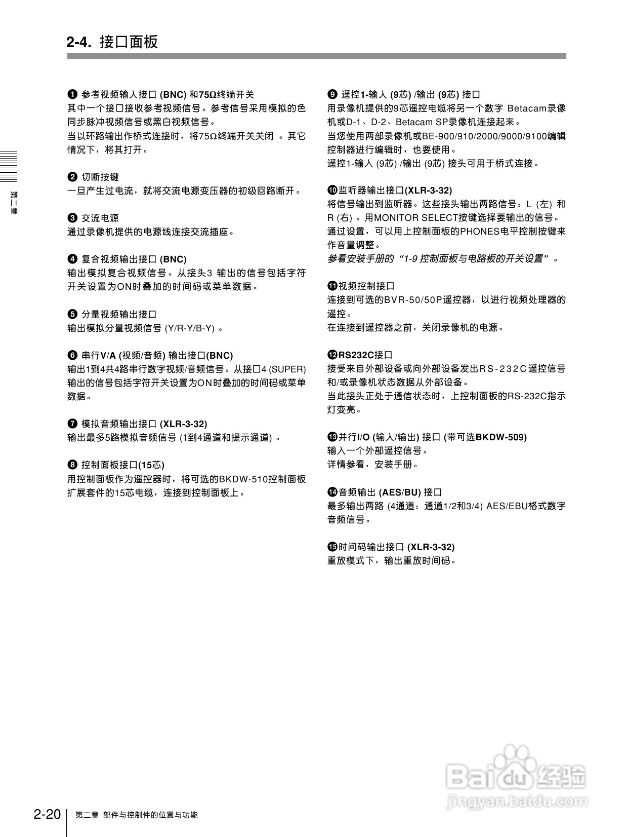 索尼DVW-A510P数字磁带录像机使用说明书:[2]