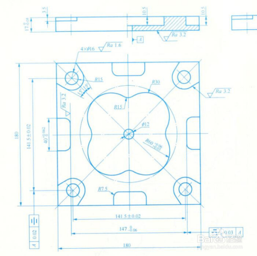 ug练习图纸,环形拉伸凹槽图形设计