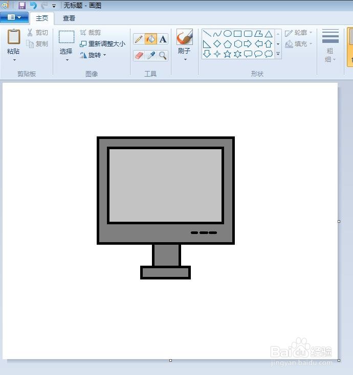 台式电脑的简笔画