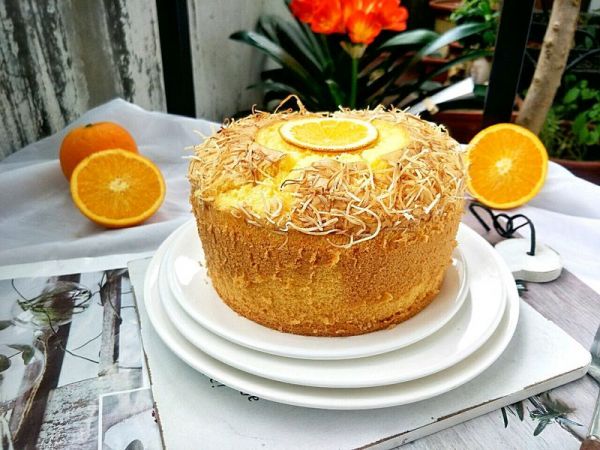 椰丝香橙戚风蛋糕