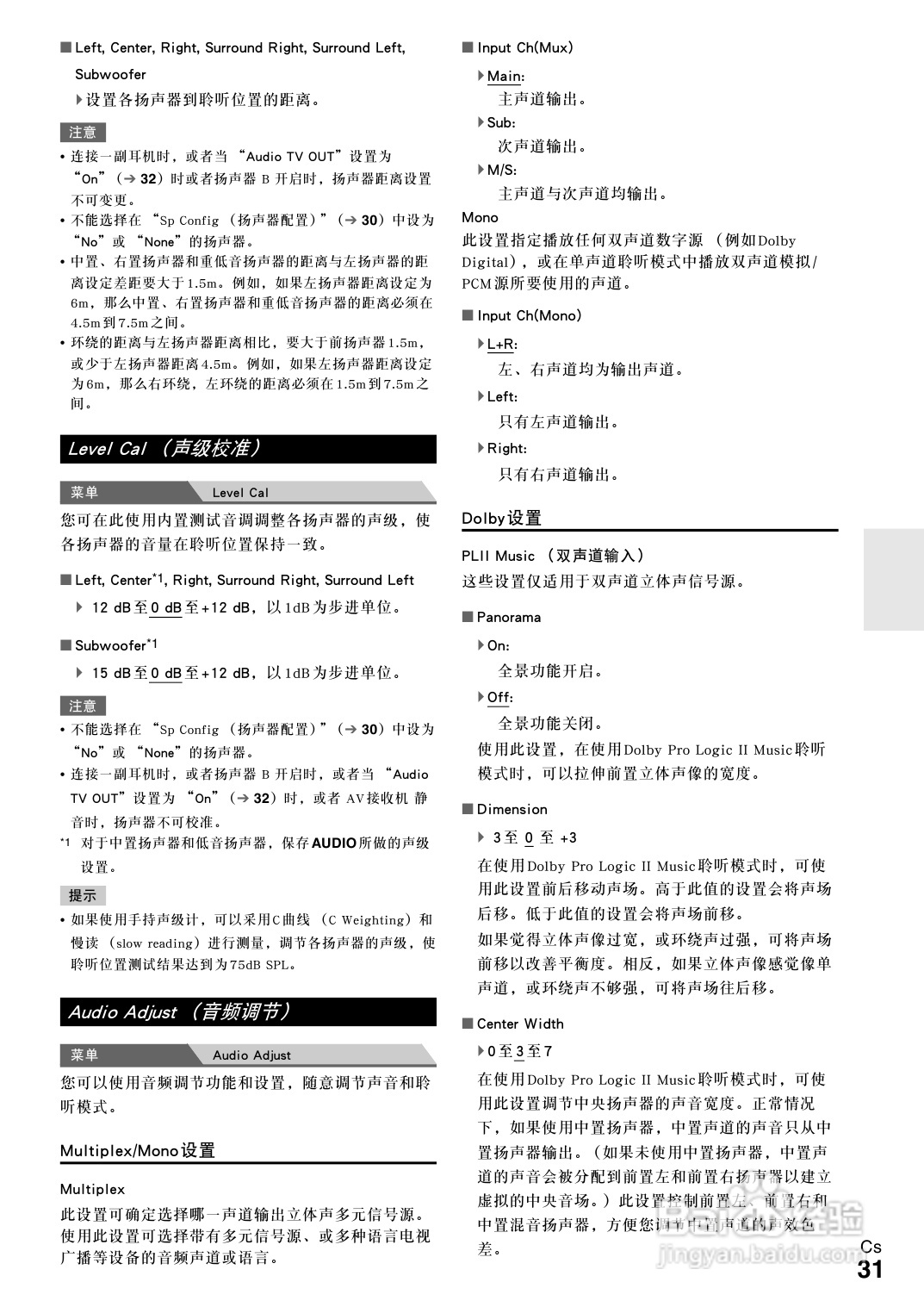 安桥TX-SR308接收机使用说明书:[2]
