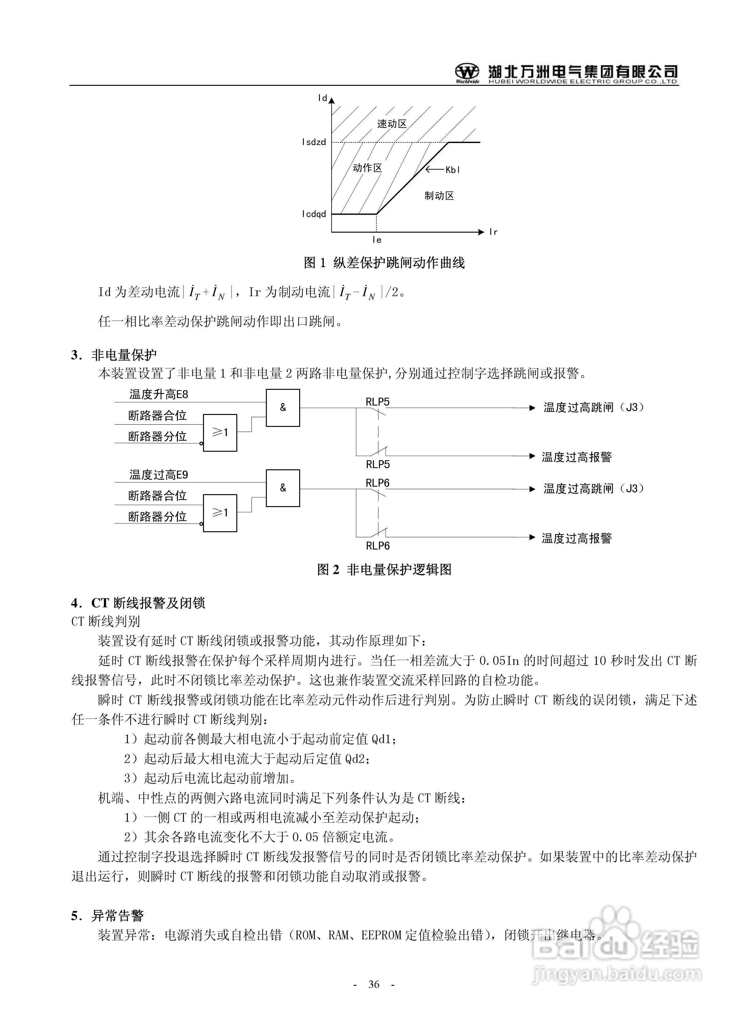 万洲WZB-2683-7000微机发电机就接地保护装置使用说明:[4]
