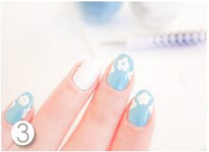 小碎花美甲教程
