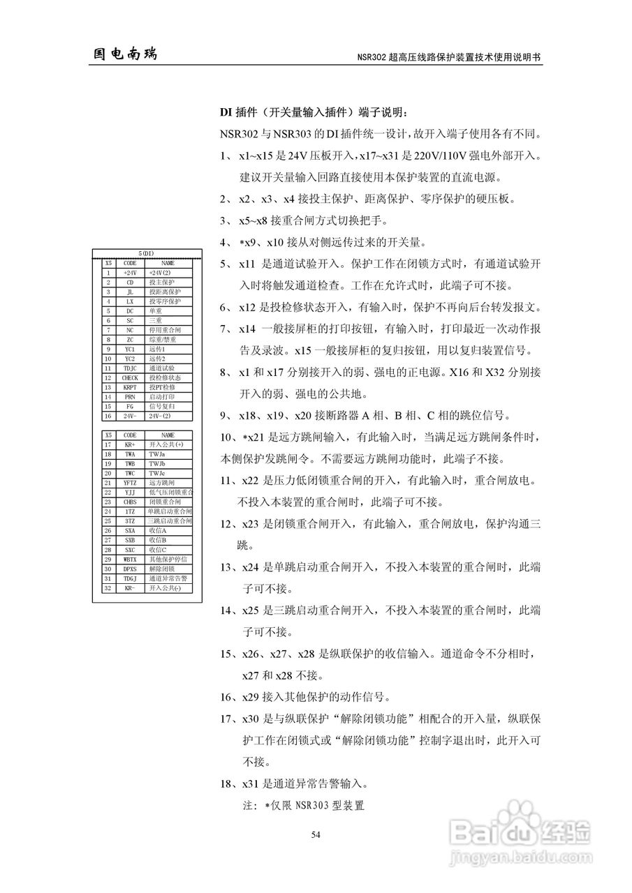 国电南瑞NSR302超高压线路保护装置技术使用说明书:[6]