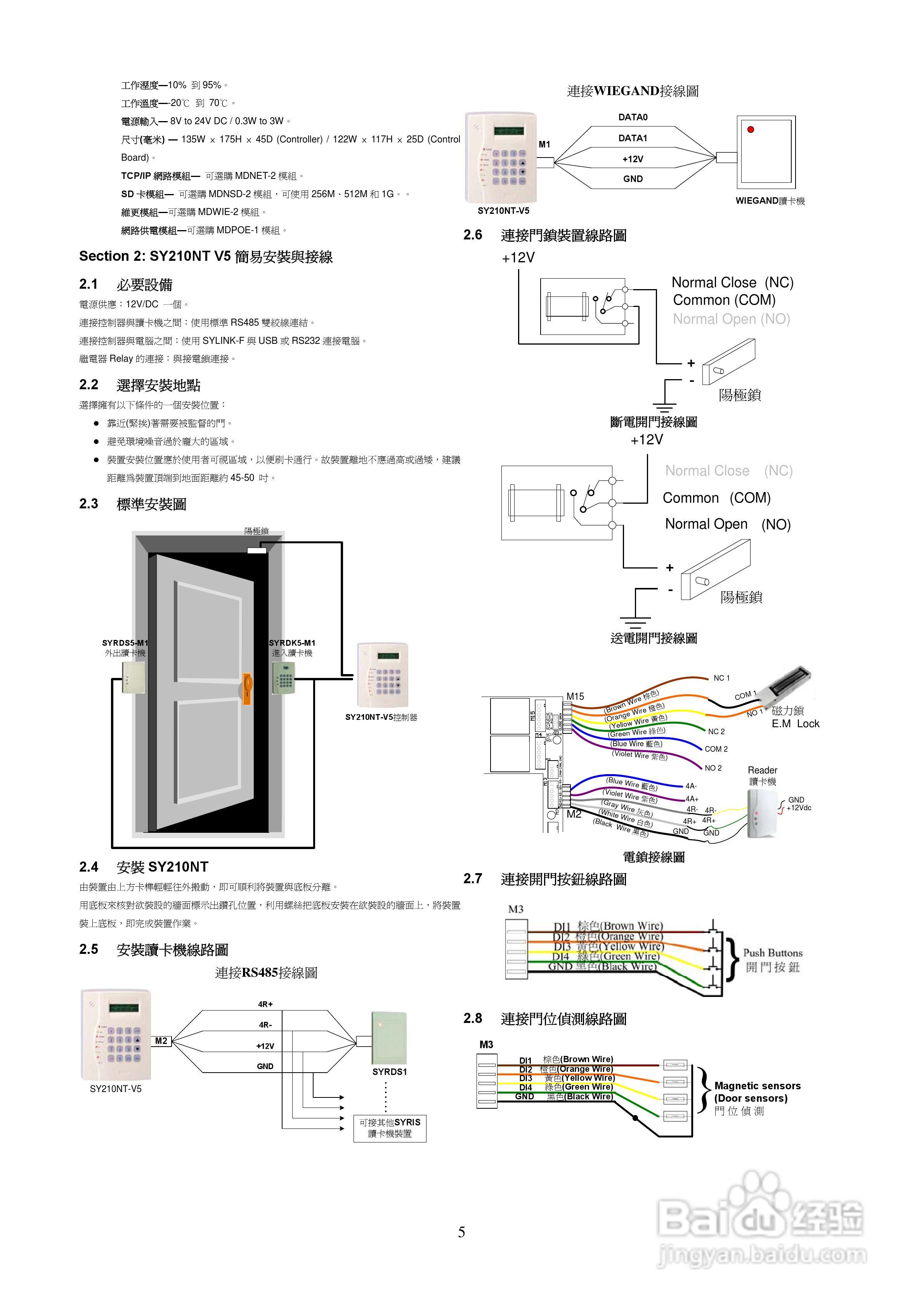SYRIS SY210NT V5网路型多门控制器安装说明书:[1]