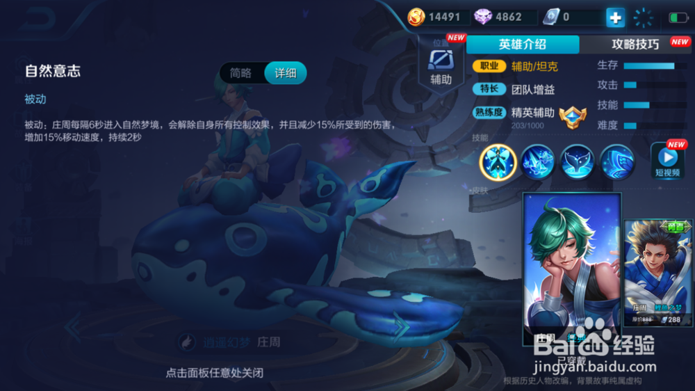 王者荣耀的辅助小王子(庄周)