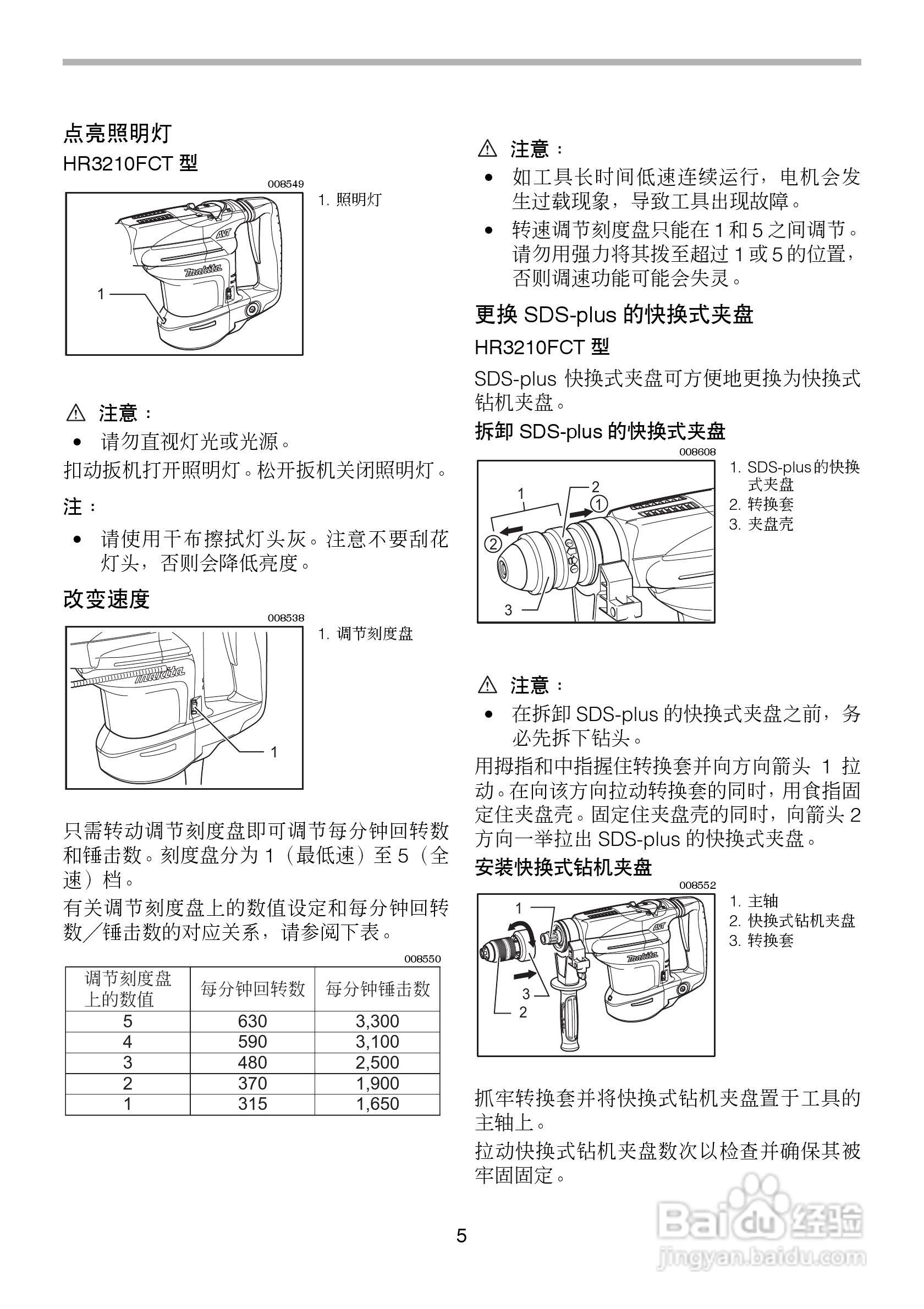牧田电锤HR3200C 型使用说明书:[1]