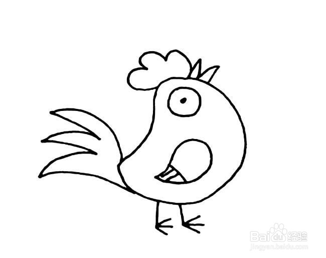 简单彩色公鸡的画法