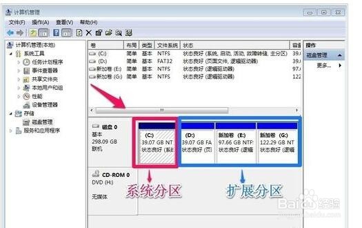 win7硬盘分区调整方法