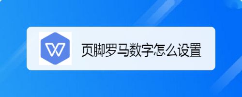 页脚罗马数字怎么设置