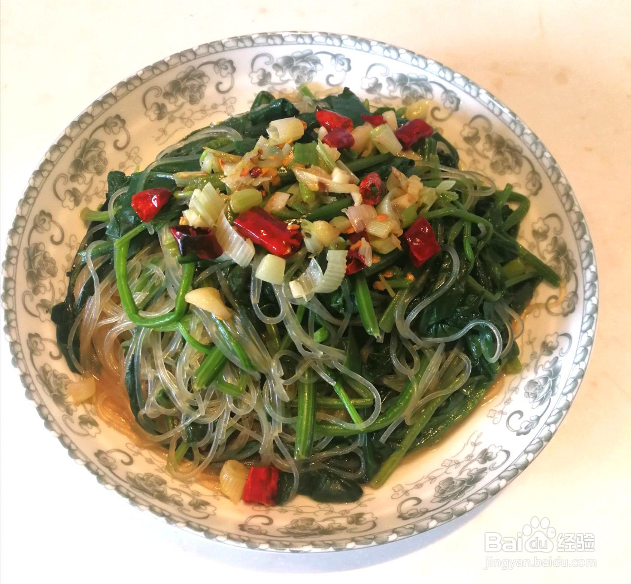 菠菜拌粉丝的做法