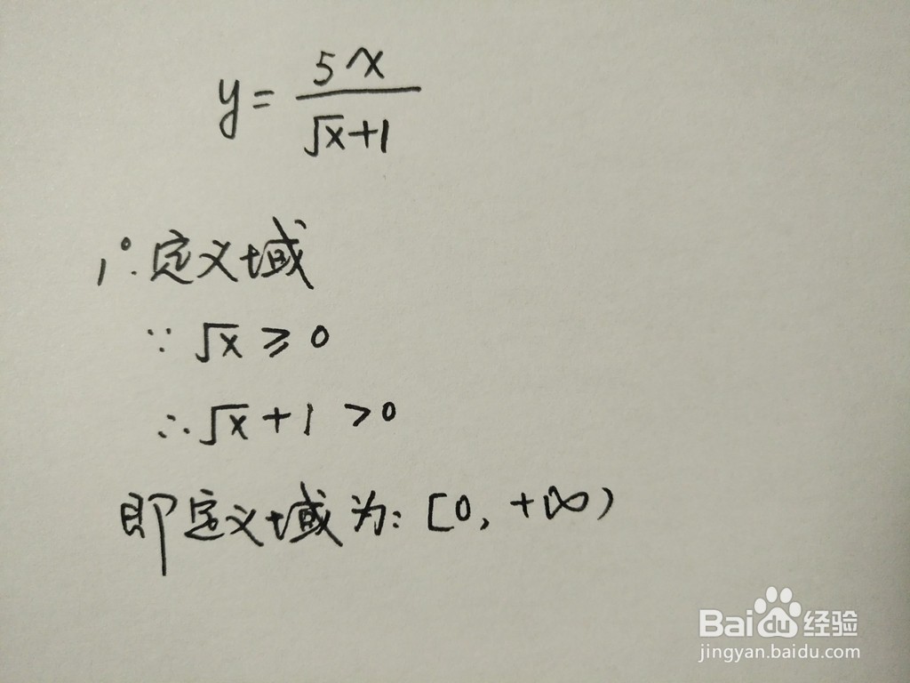 用导数工具画函数y=5x/(√x+1)的图像