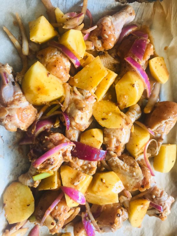 蒜香奶油烤鸡腿