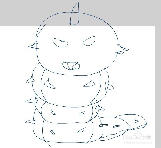 flash如何绘制一条虫子的画面