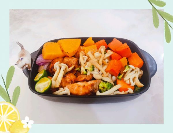 什锦蔬菜三文鱼