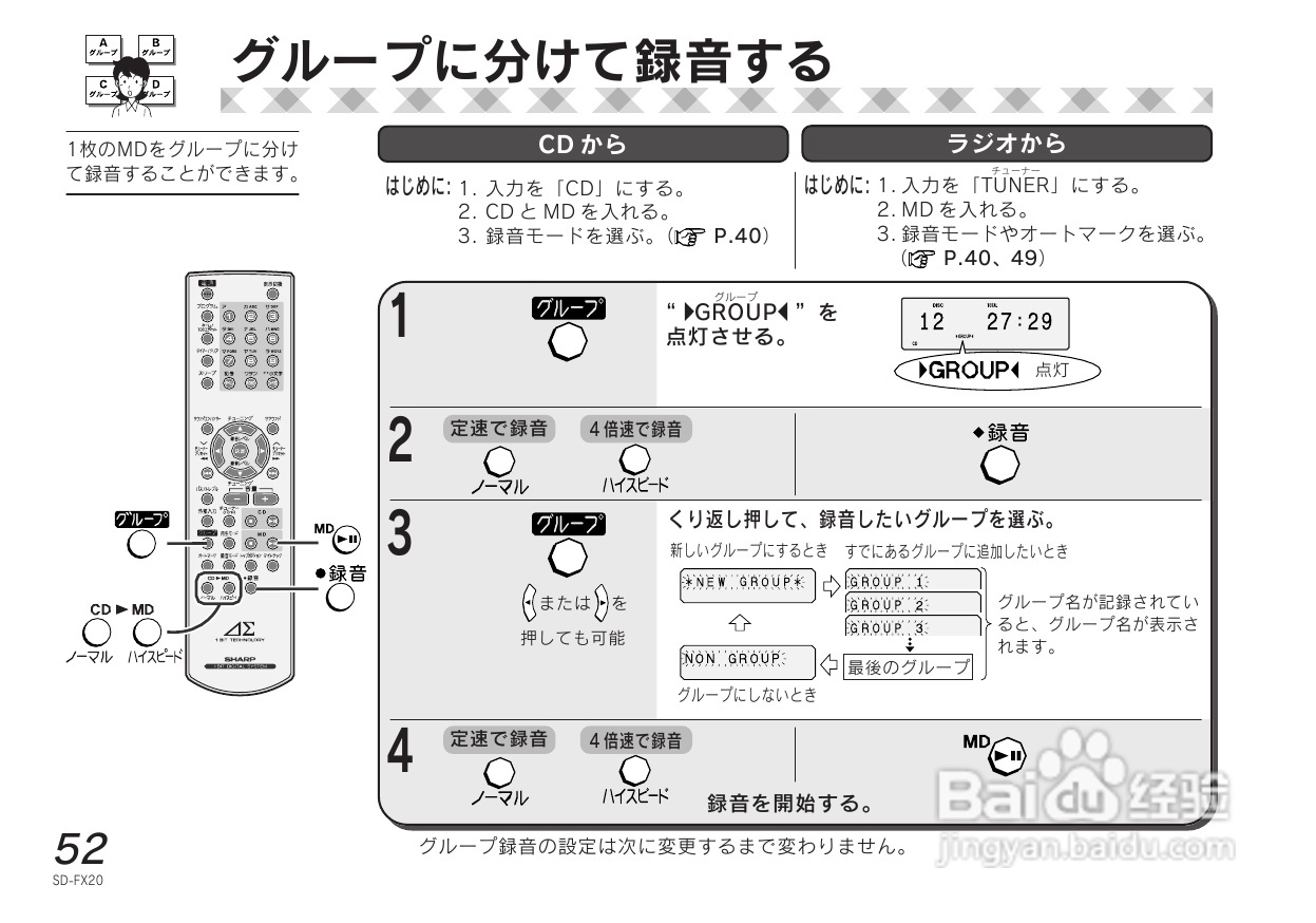 SHARP SD-FX20 CD/MD收音音响使用说明书:[3]