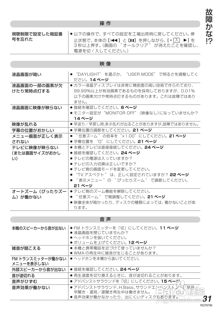 Panasonic DVD-LS80便携DVD播放器使用说明书:[2]